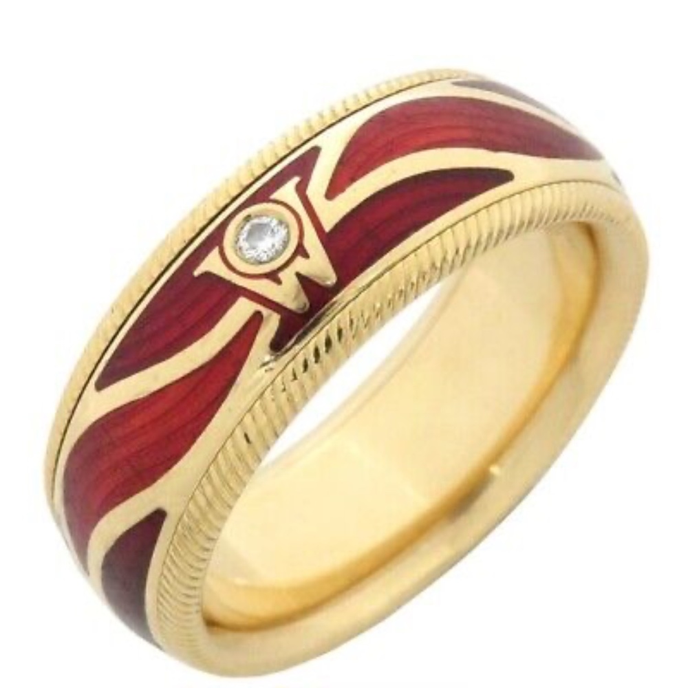 Wellendorff Fire’s Sheen 18k Gold Diamond Spinning Ring w/ Angel Engraving